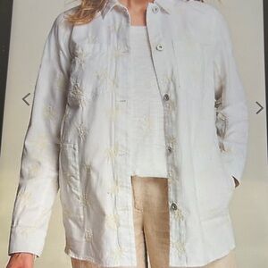 NWT J. Jill Embroidered Patch-Pocket Jacket Size Small